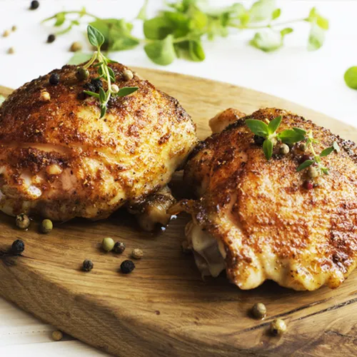 Brathähnchen mit Gurkengemüse