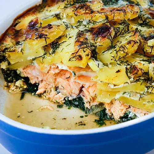 Lachs-Kartoffel-Auflauf