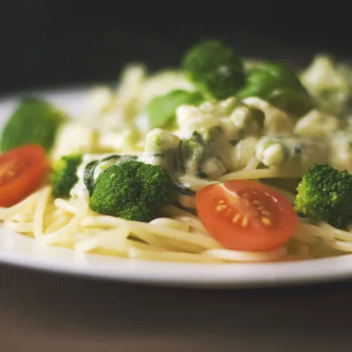 Knoblauchspaghetti mit Broccoli